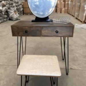 Peinadora con Espejo LED + Banquito