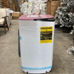 Lavadora Automática de Carga Superior Compacta con Tapa Rosa